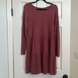 As U Wish Pink Long Sleeve Knit Dress, NWT